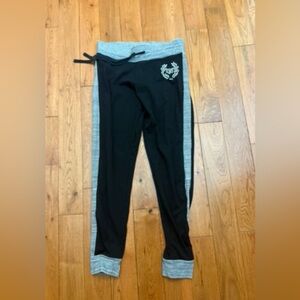 PINK Drawstring Black Leggings